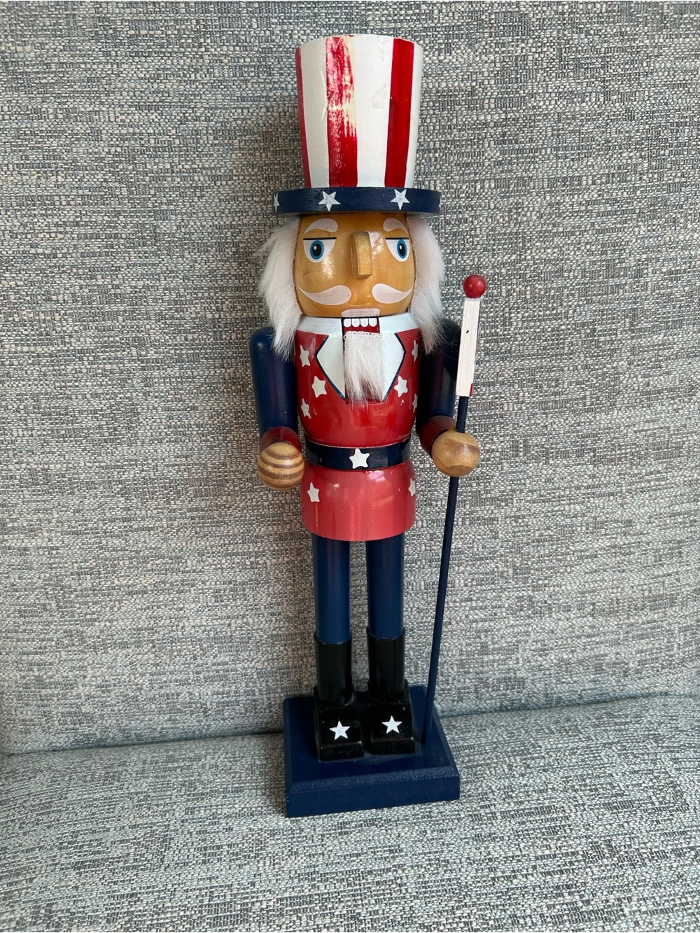 Patriotic Red, White & Blue Wooden Nutcracker